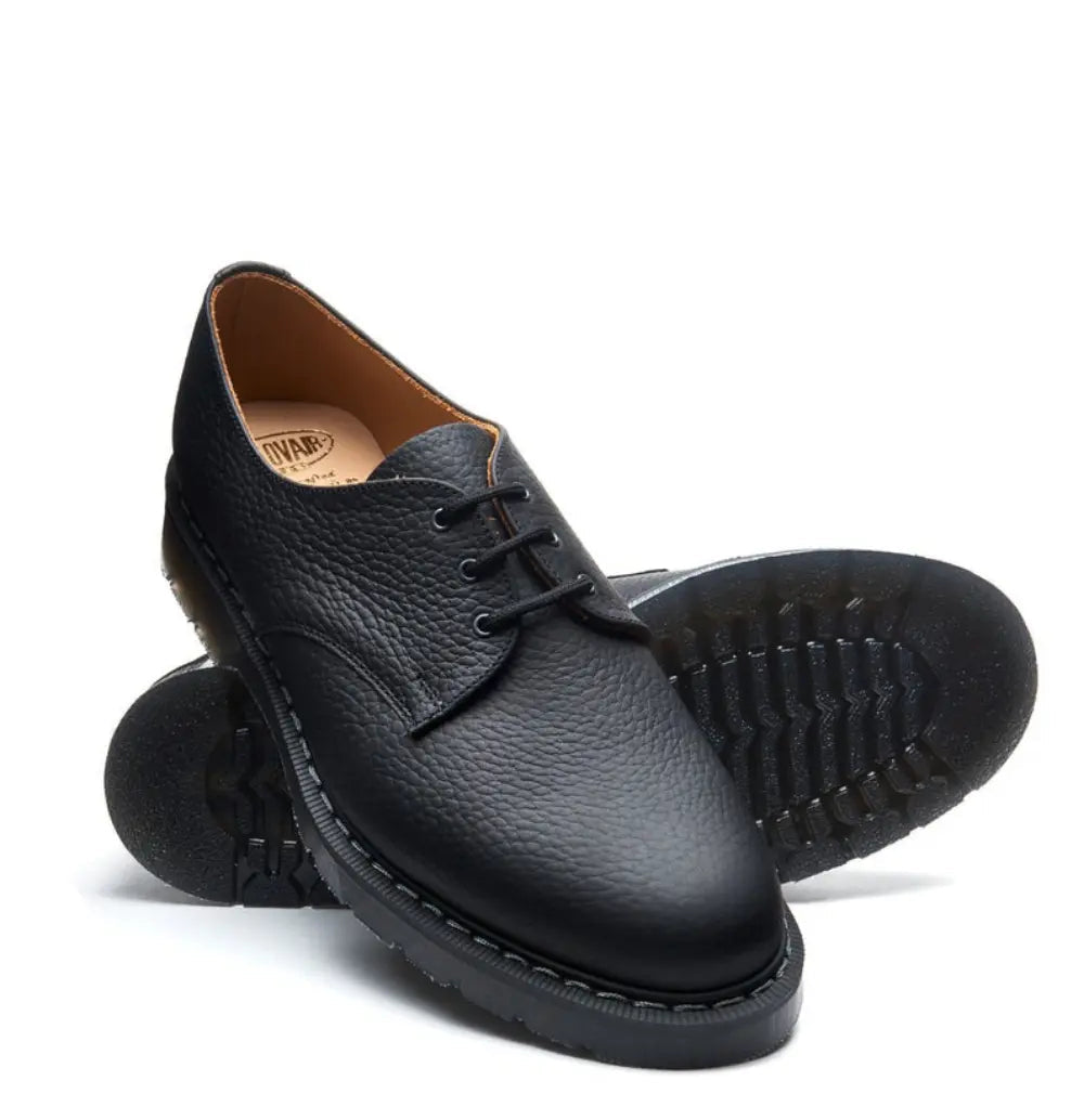 Solovair Gibson Shoe - Black Greasy Grain