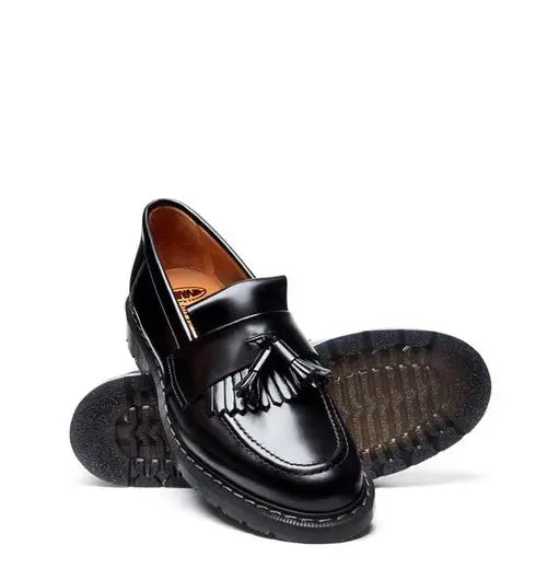 Solovair Tassel Loafer - Black Leather Shoes