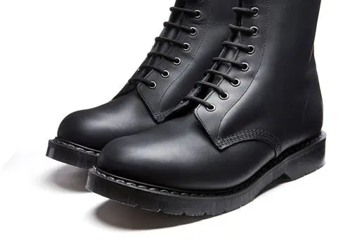 Solovair Derby Boot - Black Greasy Leather
