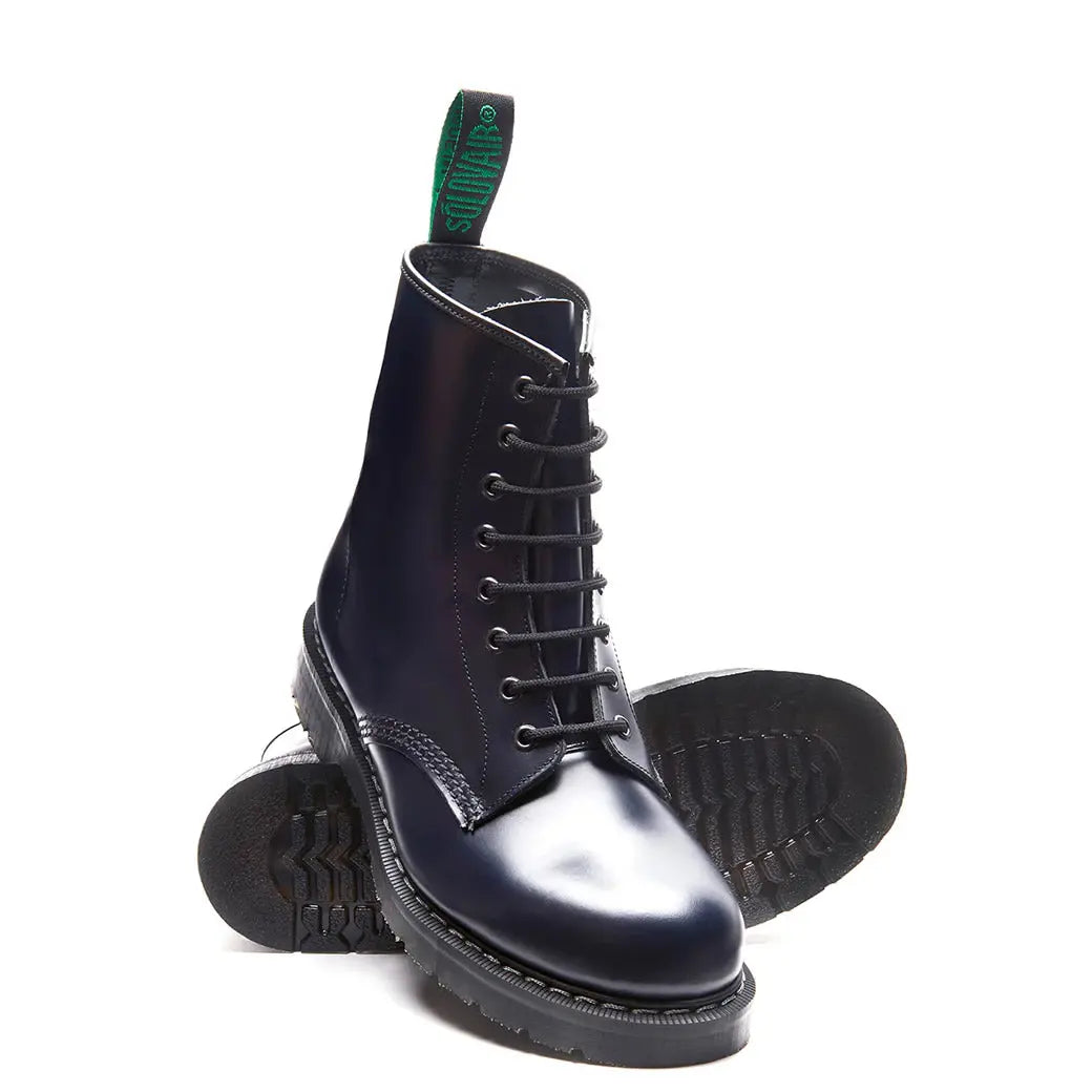 Solovair Derby Boot - Navy Blue Leather