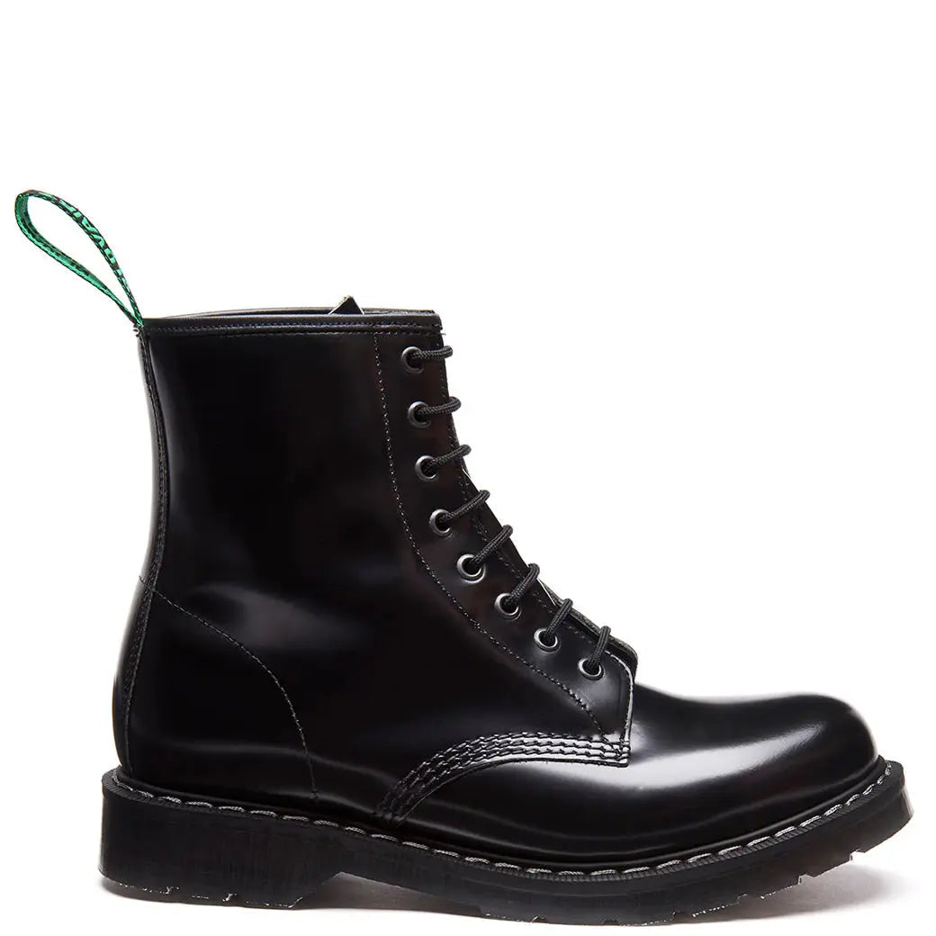 Solovair Derby Boot - Black Hi-Shine Leather