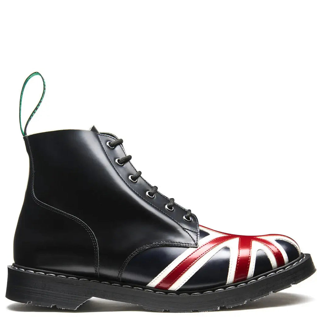 Solovair 6 Eye Black - Union Jack Boot