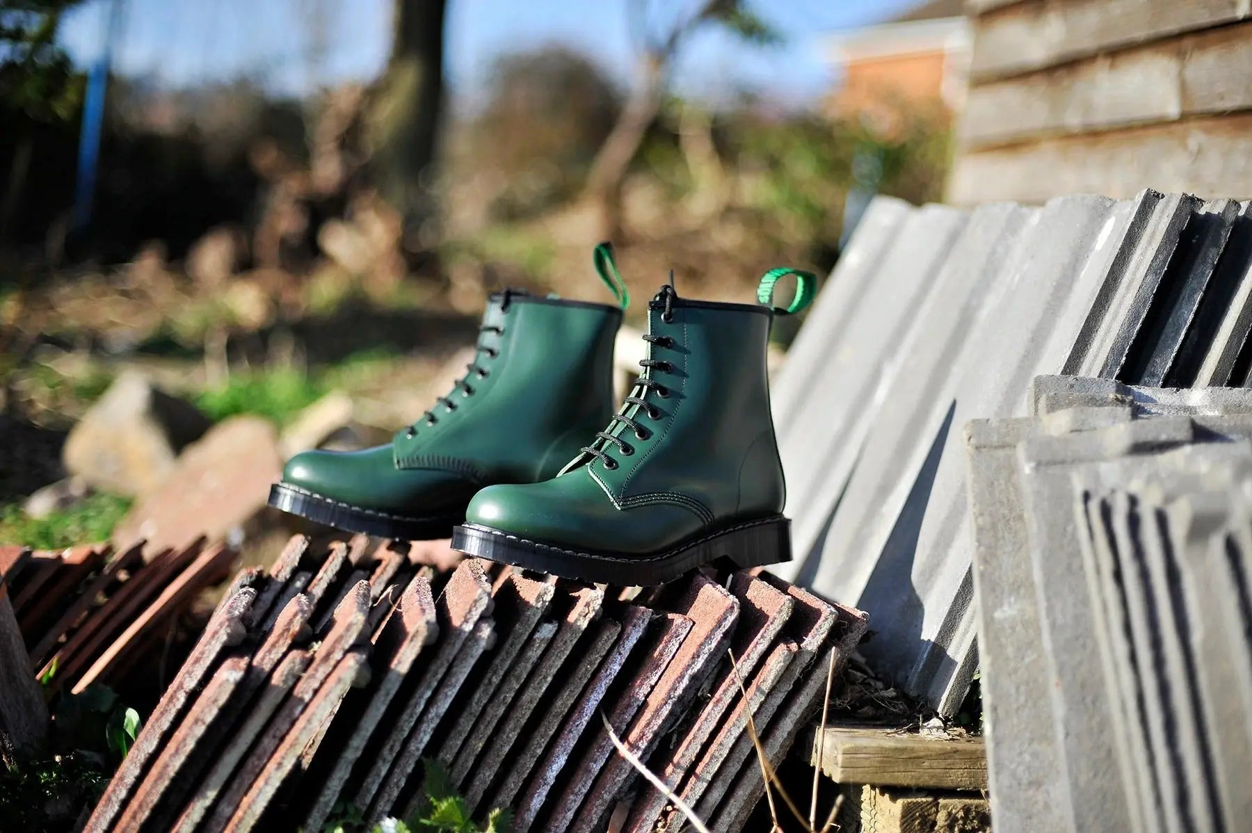 Solovair Derby Boot - Green Leather