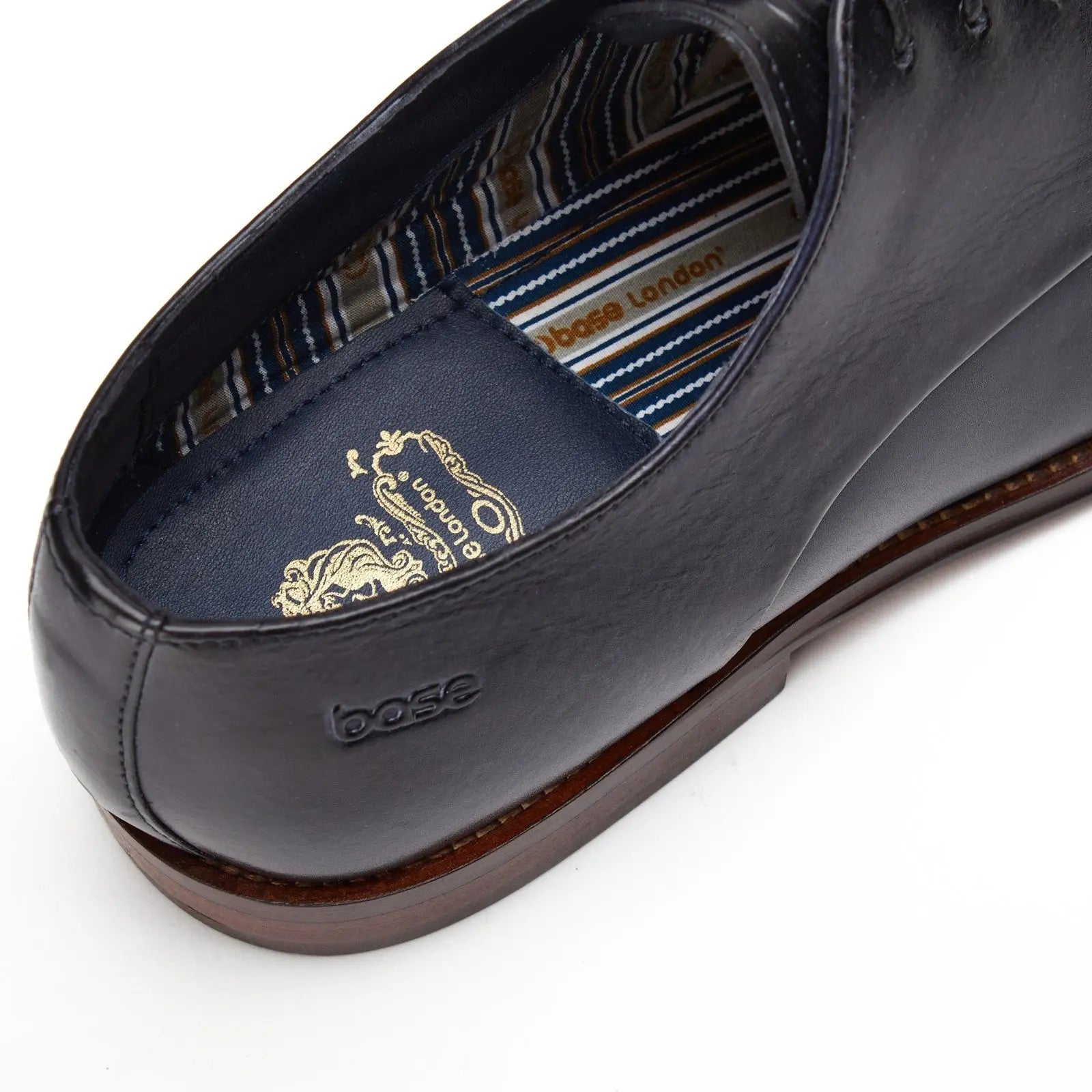 Base London Marley Plain Toe Derby Shoe - Navy