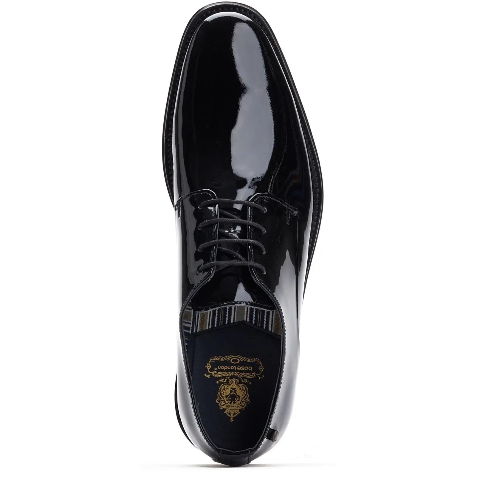 Base London Marley Lace Up Patent Shoe - Black