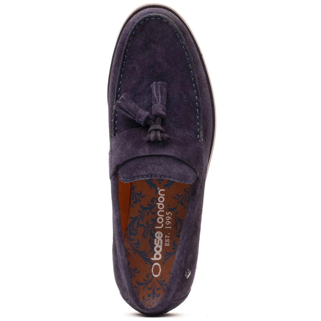 Base London Flint Tassle Loafer - Blue Suede