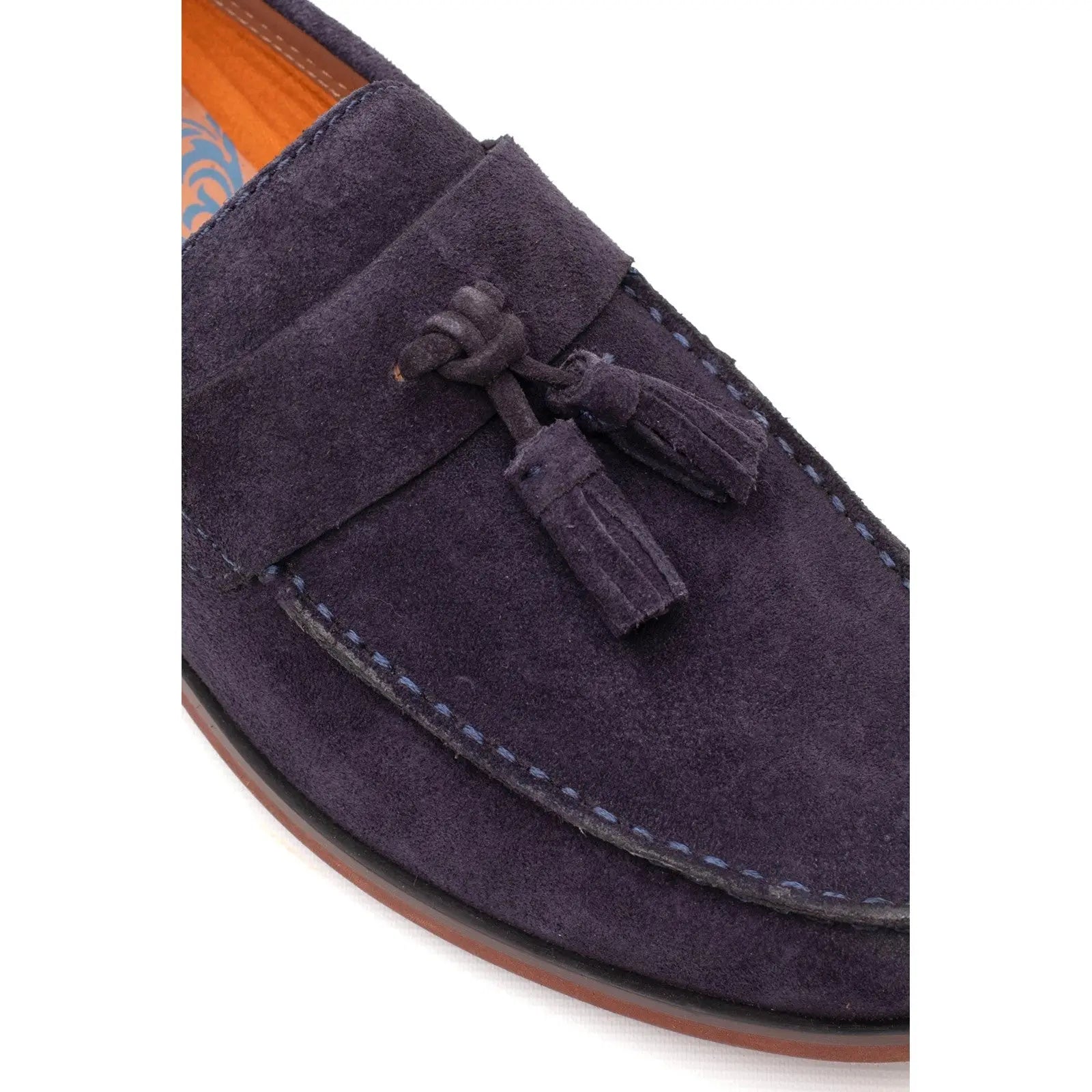 Base London Flint Tassle Loafer - Blue Suede