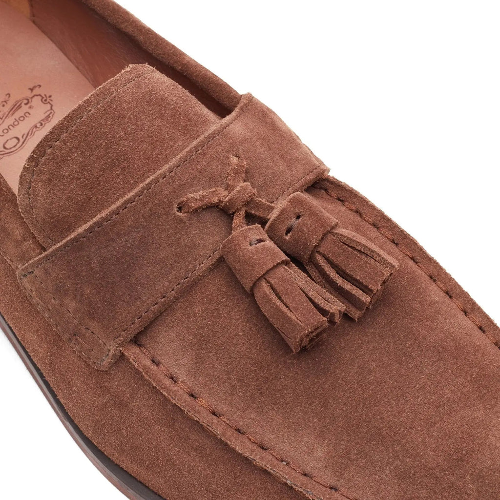 Base London Flint Tassel Loafer - Brown Suede