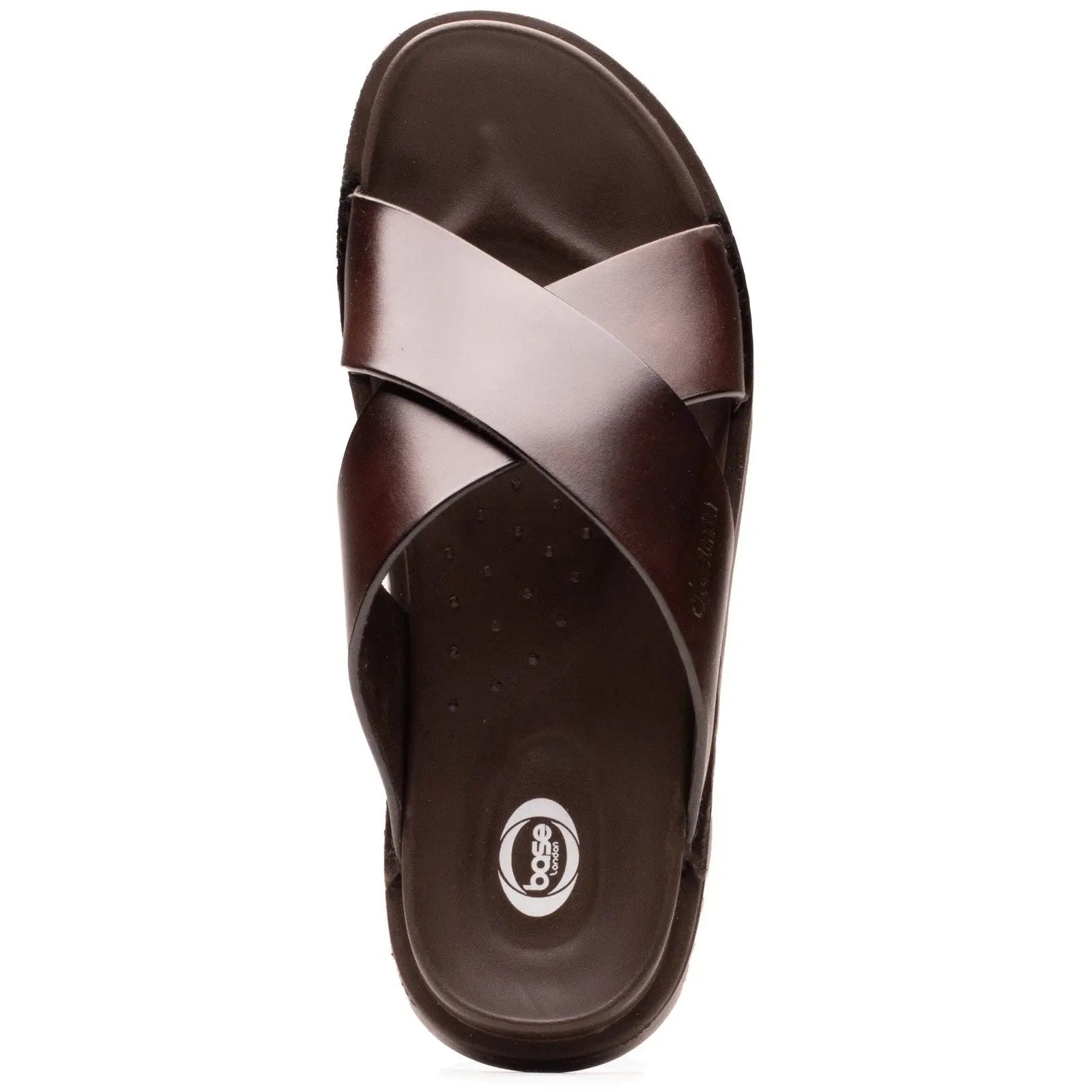 Base London Drift Cross Strap Sandal - Brown